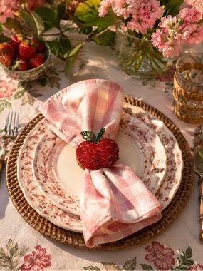 World Market (12) beaded apple napkin rings NWT